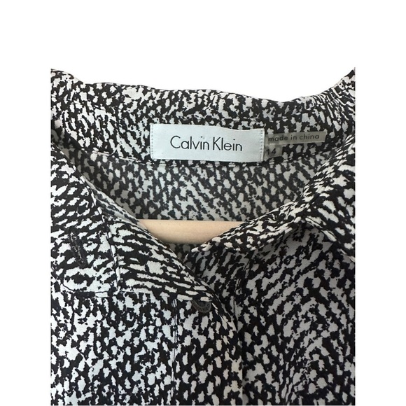 Calvin Klein sleeveless black and white print women's dress size 14 NWT - Picture 3 of 14